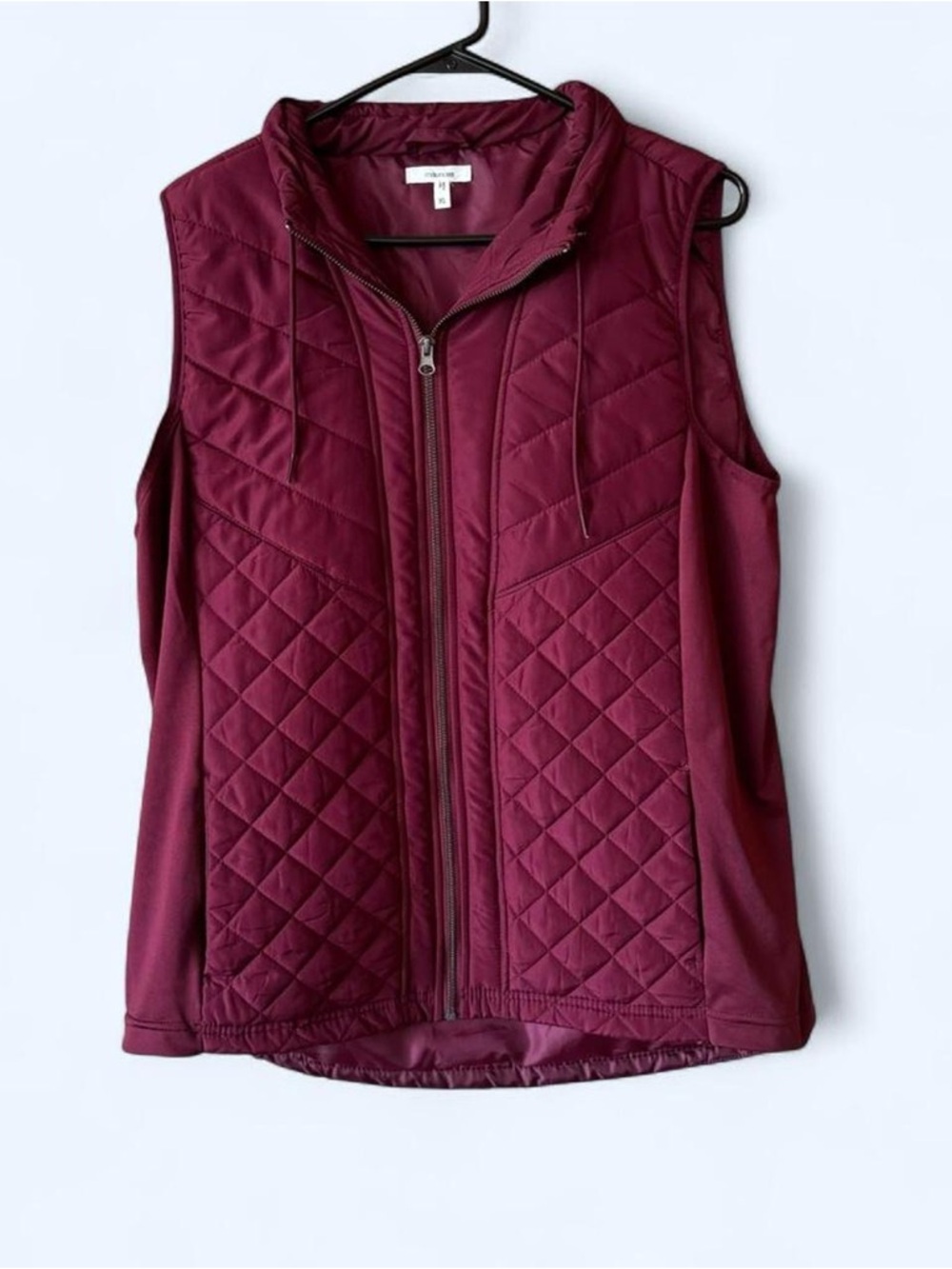 Maurices Quilted Wine Red Vest with Full Zip